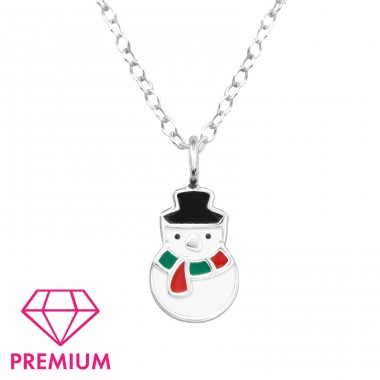 Snowman -Premium* - 925 Sterling Silver Necklaces With Silver Chains A4S48246