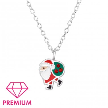 Santa Claus - Premium* - 925 Sterling Silver Necklaces With Silver Chains A4S48795