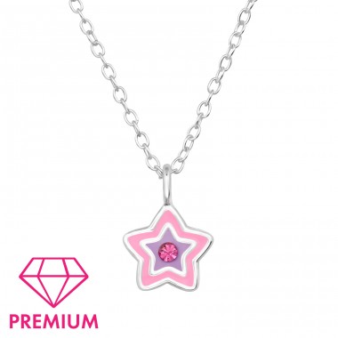 Star - Premium* - 925 Sterling Silver Necklaces With Silver Chains A4S48803