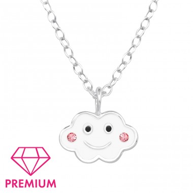 Smiley Cloud - Premium* - 925 Sterling Silver Necklaces With Silver Chains A4S48807