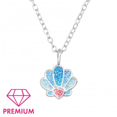 Seashells with glitters - Premium* - 925 Sterling Silver Necklaces With Silver Chains A4S48928