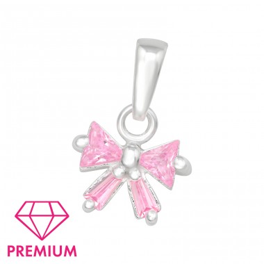 Bow made of zirconias - Premium* - 925 Sterling Silver Pendants For Kids A4S46036