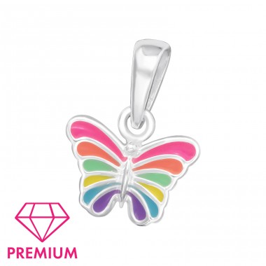 Colorful Butterfly - Premium* - 925 Sterling Silver Pendants For Kids A4S46060