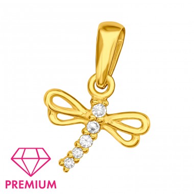 Vergoldete Libelle - Premium* - Schmuck Silber 925 Anhänger für Kinder A4S46066