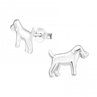 Dog - 925 Sterling Silver Ear Studs without stones A4S13305