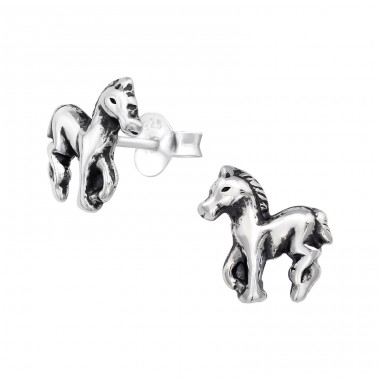 Horse - 925 Sterling Silver Ear Studs without stones A4S19914