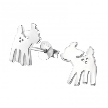 Deer - 925 Sterling Silver Ear Studs without stones A4S20821