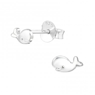 Whale - 925 Sterling Silver Ear Studs without stones A4S20895