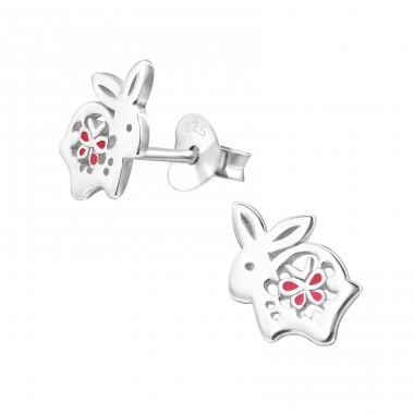 Rabbit - 925 Sterling Silver Ear Studs without stones A4S21360