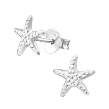 Star Fish - 925 Sterling Silver Ear Studs without stones A4S21414