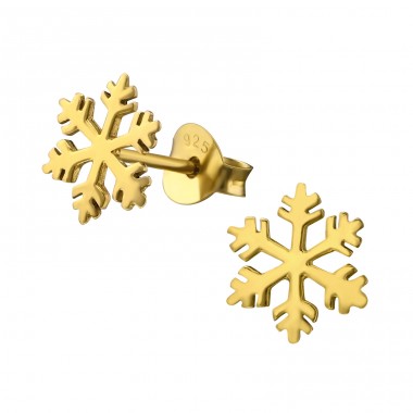 Snowflake - 925 Sterling Silver Ear Studs without stones A4S21459