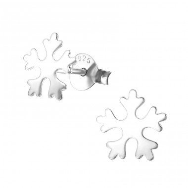 Snowflake - 925 Sterling Silver Ear Studs without stones A4S21759