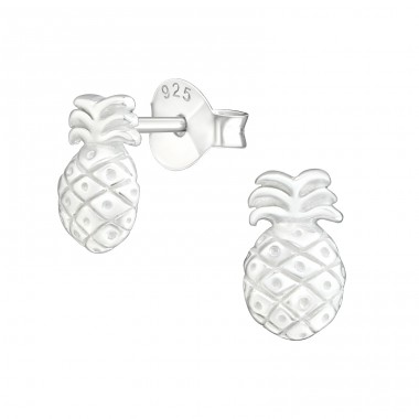 Pineapple - 925 Sterling Silver Ear Studs without stones A4S22291