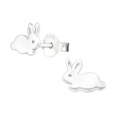 Rabbit - 925 Sterling Silver Ear Studs without stones A4S22395