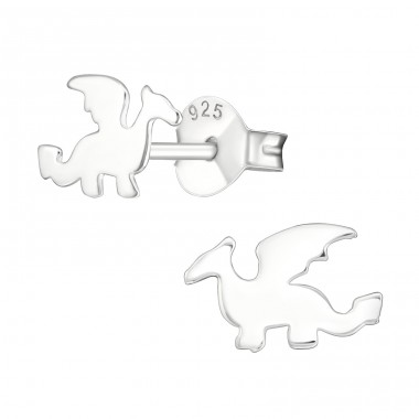 Dragon - 925 Sterling Silver Ear Studs without stones A4S23061