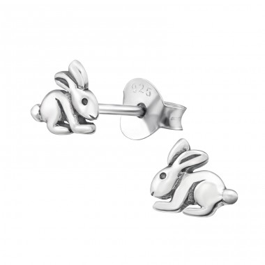 Rabbit - 925 Sterling Silver Ear Studs without stones A4S23218