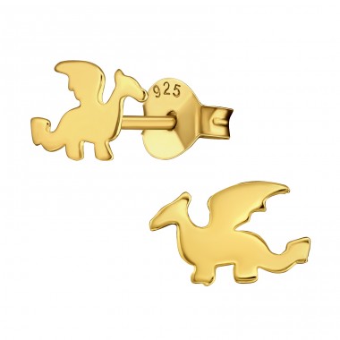 Dragon - 925 Sterling Silver Ear Studs without stones A4S23294