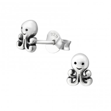 Octopus - 925 Sterling Silver Ear Studs without stones A4S26768