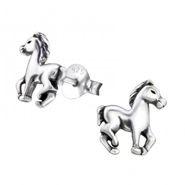 Horse - 925 Sterling Silver Ear Studs for kids A4S26814