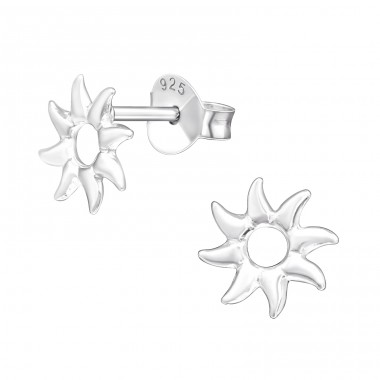 Sun - 925 Sterling Silver Ear Studs without stones A4S26818