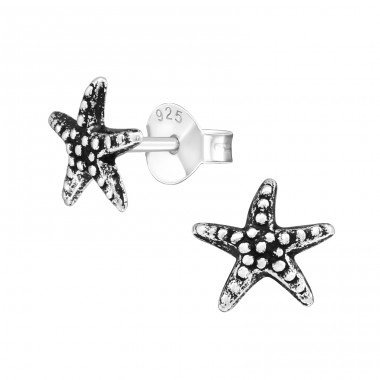 Starfish - 925 Sterling Silver Ear Studs without stones A4S27471