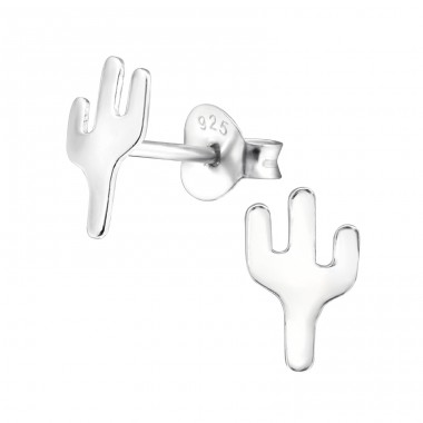 Cactus - 925 Sterling Silver Ear Studs without stones A4S28611