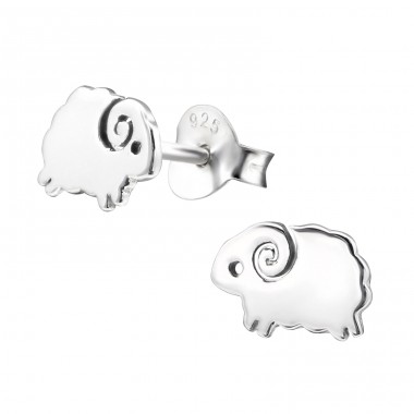 Sheep - 925 Sterling Silver Ear Studs without stones A4S29017