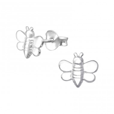 Bee - 925 Sterling Silver Ear Studs without stones A4S3047