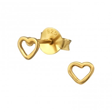 Heart - 925 Sterling Silver Ear Studs without stones A4S31669