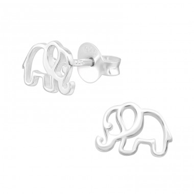 Elephant - 925 Sterling Silver Ear Studs without stones A4S39871