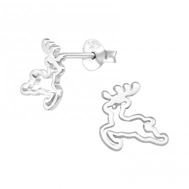 Reindeer - 925 Sterling Silver Ear Studs without stones A4S39950