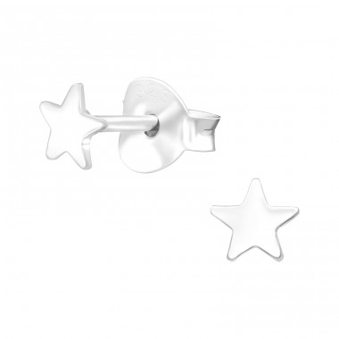 Star - 925 Sterling Silver Ear Studs without stones A4S41159