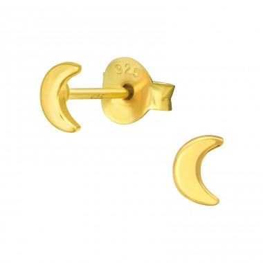 Golden Moon - 925 Sterling Silver Ear Studs For Kids A4S41161