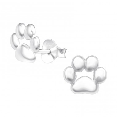 Paw Print - 925 Sterling Silver Ear Studs for kids A4S42030