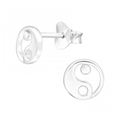 Yin-Yang - 925 Sterling Silver Ear Studs Without Stones A4S42338