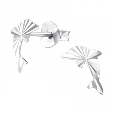 Dolphin - 925 Sterling Silver Ear Studs without stones A4S43108