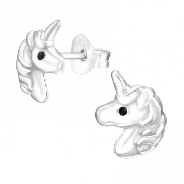 Unicorn - 925 Sterling Silver Ear Studs without stones A4S43131