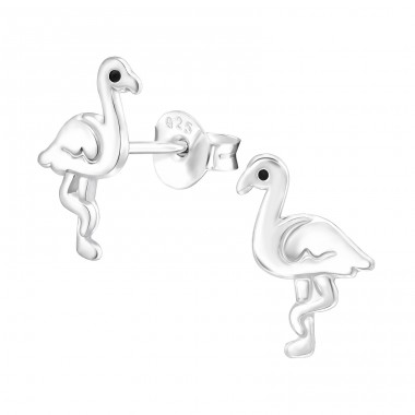 Flamingo - 925 Sterling Silver Ear Studs without stones A4S43153