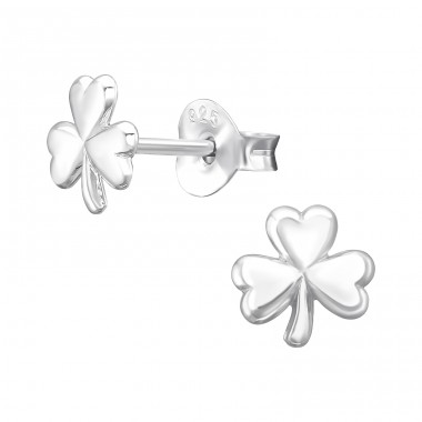 Three-Leaf Clover - 925 Sterling Silver Ear Studs without stones A4S43894