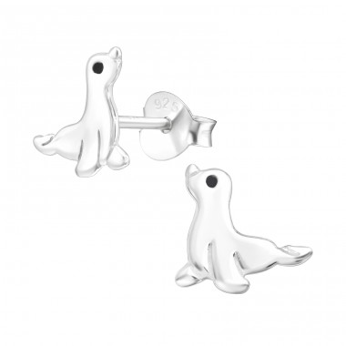 Seal - 925 Sterling Silver Ear Studs without stones A4S44550