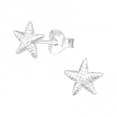 Starfish - 925 Sterling Silver Ear Studs without stones A4S9510