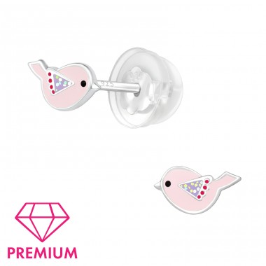 Bird - Premium - 925 Sterling Silver Ear Studs With Enamel Colors A4S32170