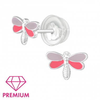 Dragonfly - Premium - 925 Sterling Silver Ear Studs With Enamel Colors A4S39485