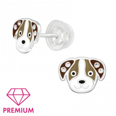 Hund - Premium - Schmuck Silber 925 Farbige Ohrstecker A4S39752