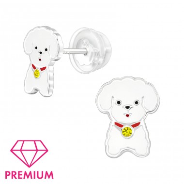 Puppy dog - Premium - 925 Sterling Silver Ear Studs With Enamel Colors A4S39768