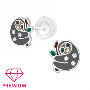 Sloth - Premium - 925 Sterling Silver Ear Studs With Enamel Colors A4S40072