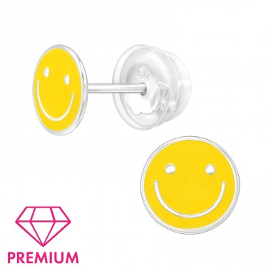 Smiley Ohrstecker - Premium* - 925Er Silber Ohrstecker Mit Emaillefarben A4S46418