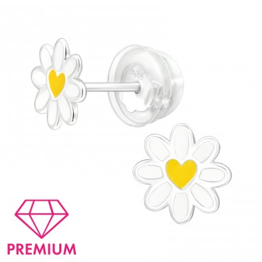 Daisy - Premium* - 925 Sterling Silver Ear Studs With Enamel Colors A4S46434