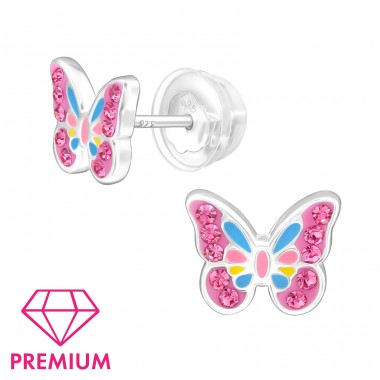 Schmetterling - Premium* - 925Er Silber Premium Kinder Ohrstecker A4S47234