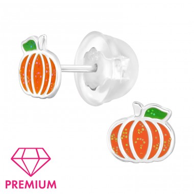 Pumpkin - Premium* - 925 Sterling Silver Premium Children Ear Studs A4S47241